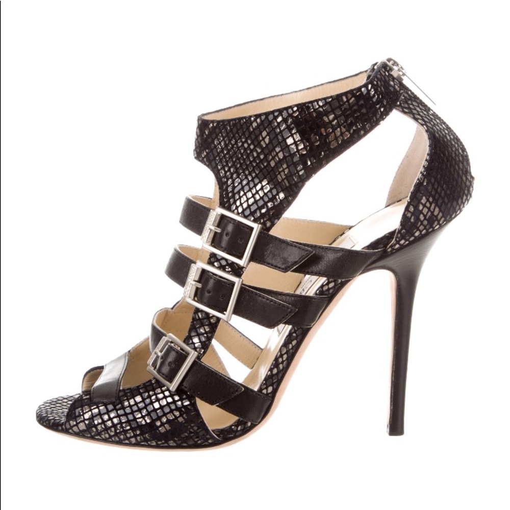 Jimmy Choo metallic lizard Sandals
